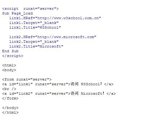HtmlAnchor控件实例